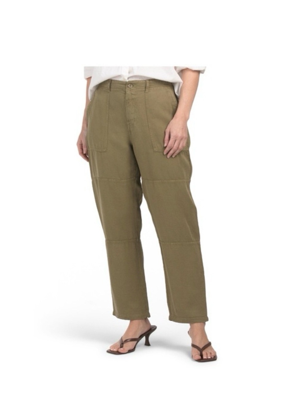 Anthropologie Cloth & Stone Women’s Hi Rise Straight Leg Green Pants Size 27 NWT
